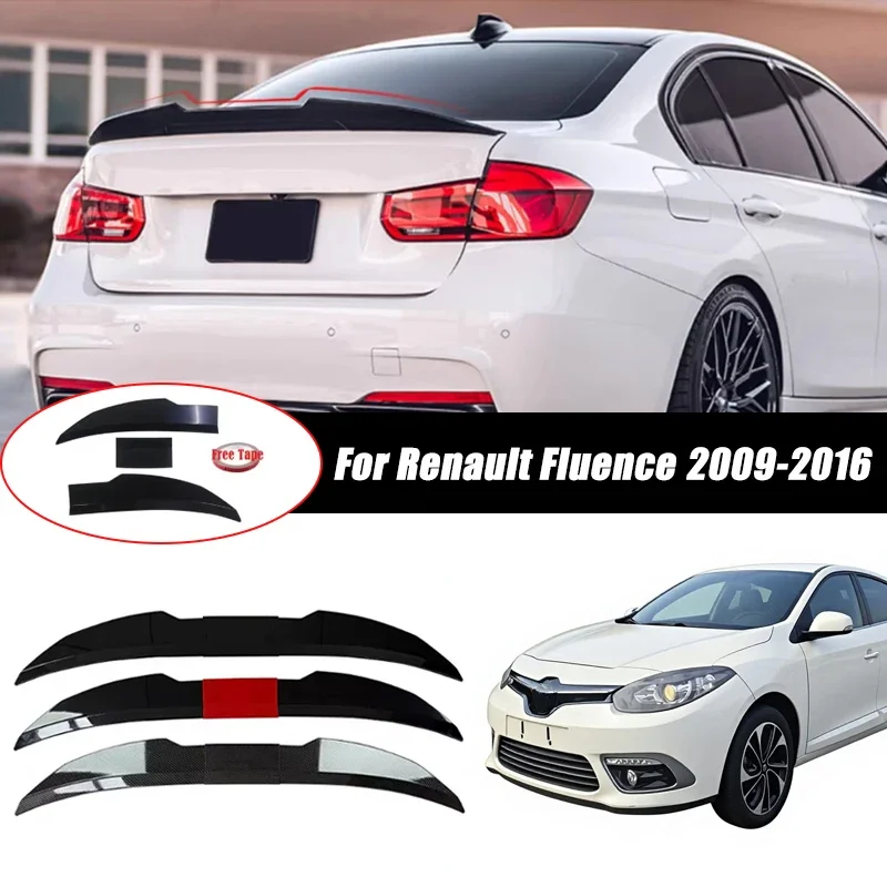 3pcs Sedan Rear Trunk Spoiler For Renault Fluence 2009-2016 Adjustable DIY Modified Trunk Spoiler Automotive Accessories