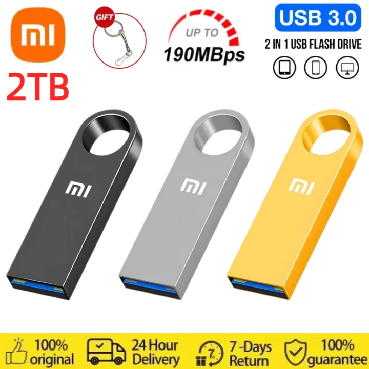 Xiaomi-Clé USB haute vitesse, clé USB, clé USB, clé USB en métal, disque U, clé cadeau, 3.0, 2.0, 128g, 2 To, 1 To