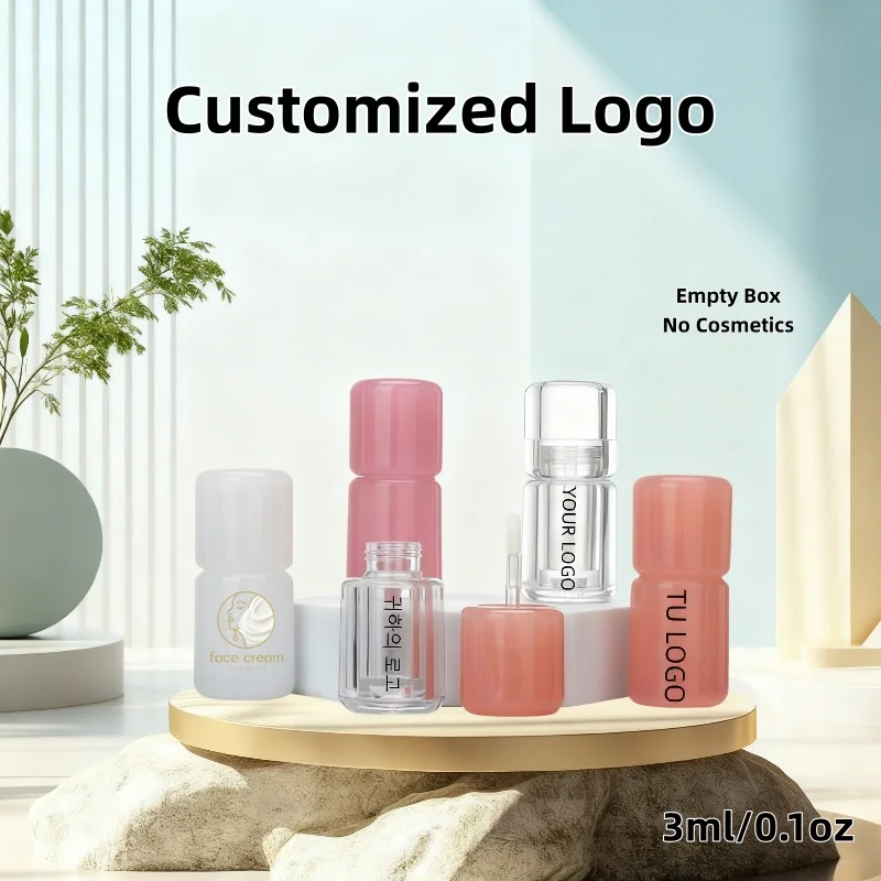 

【Логотип на заказ】50 шт. индивидуальные 3 мл четырехцветные дополнительные карты Love Lip Tube пустой тюбик косметический упаковочный материал оптом