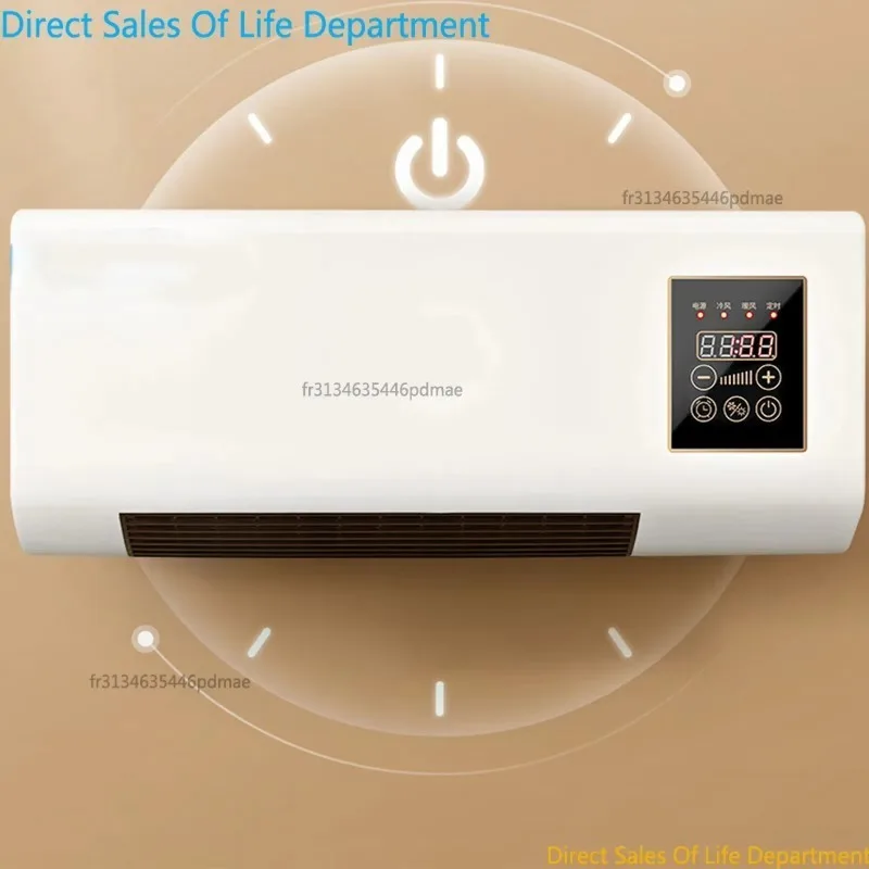 2026 New Wall‑Mounted Electric Space Heater 1800W, 2‑Mode Warm & Natural Wind Fan Heater with Remote Control for Home Bedroom In