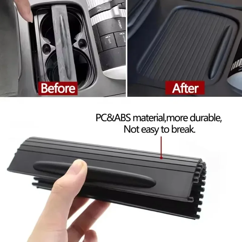 Car Front Center Console Sliding Shutters Drink Cup Holder Roller Blind Cover 7L5862531 For Porsche Cayenne 955 2003-2010