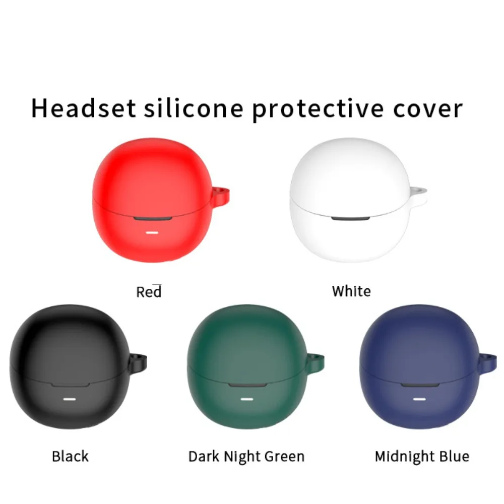 Soft Silicone Case Cover Protective Shockproof Protector Anti-Scratch with Hook Shell for QCY Ailybuds PRO/PRO+(HT10)