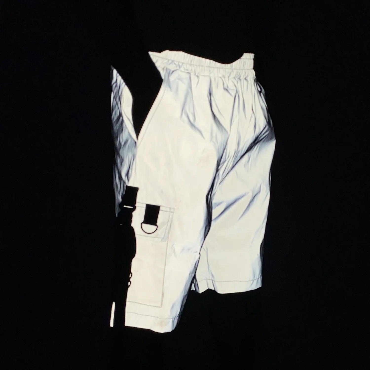 

Мужская светоотражающая безопасная короткая ночная видимость, легкая грузовая одежда с несколькими карманами, мешковатая повседневная одежда для езды на велосипеде, скейт, бега, городская уличная одежда