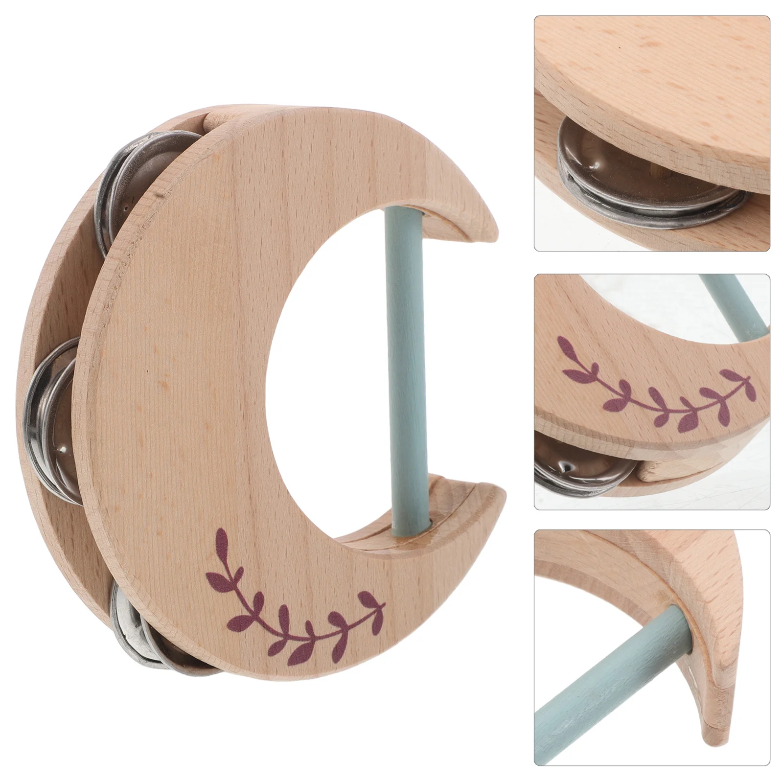 

The Moon Rings Percussion Tambourine Hand Bells Instrument Desk Musical Instruments Half Handbell Knock Piano