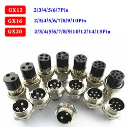 5/10/20 Sets GX12 GX16 GX20 2/3/4/5/6/7/8/9/10 Pin Male Female Butting Wire Cable Circular Aviation Socket Plug Panel Connector