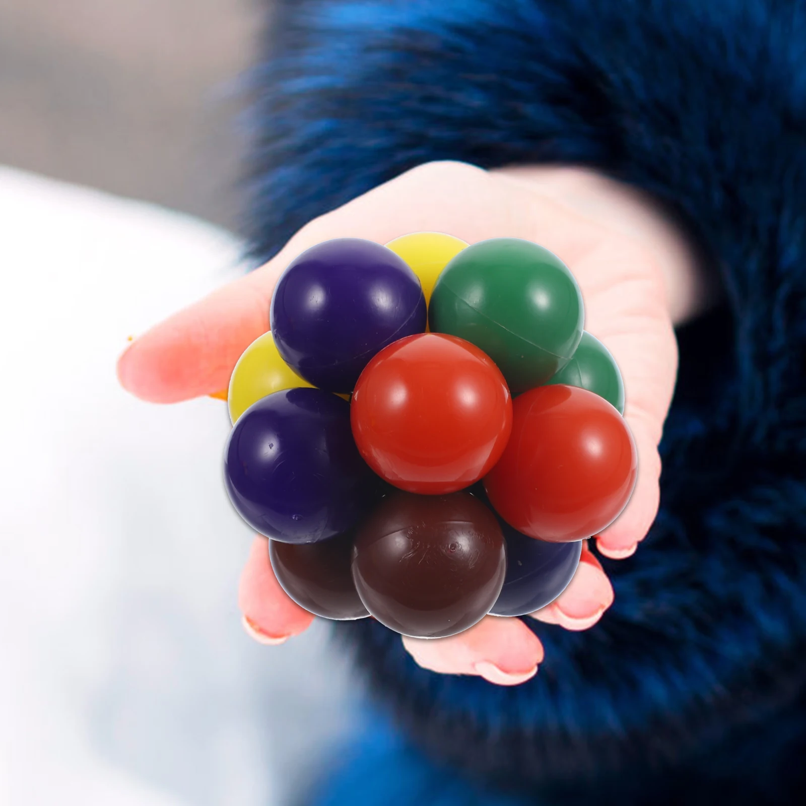 

2pcs Rainbow Beads Pressure Changeable Playable Stress Relief For Kids Autism Sensory Fidget Fun Office Desk Decoration