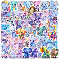 Pegatinas de elefante para botellas de agua, paquete de 50 piezas, pegatinas Kawaii de animales bonitos para equipaje de ordenador portátil