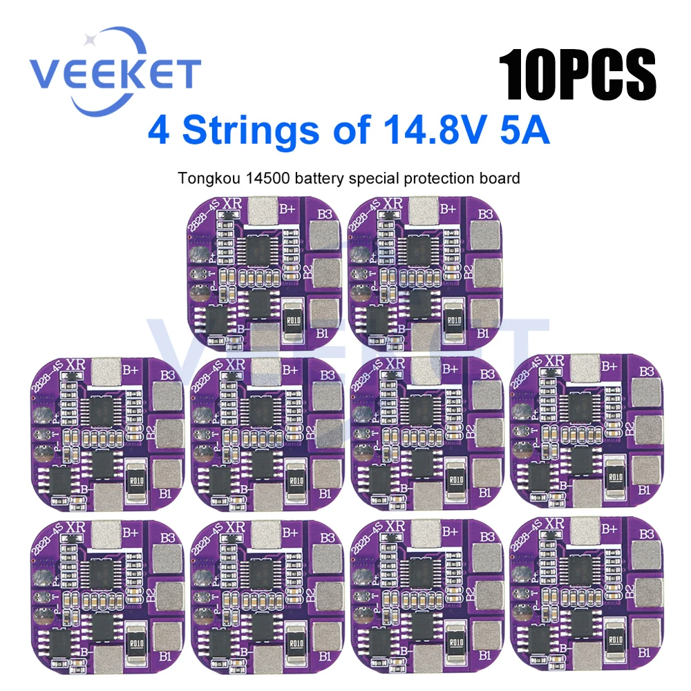 4S 5A 14500 akumulatory płyta ładowania BMS 14.8V wspólny Port przeładowanie/przeładowanie/zabezpieczenie przed zwarciem