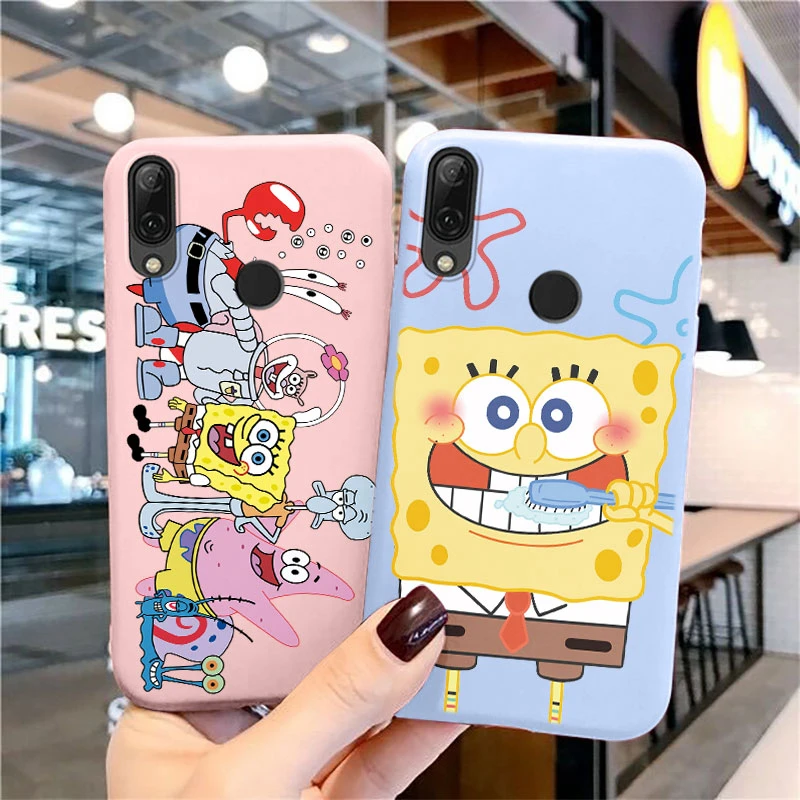 Funny SpongeBob SquarePants Phone Case for Huawei P Smart 2019 Psmart(2019) Patrick Star Honor 10 Lite Soft TPU Silicone Cover