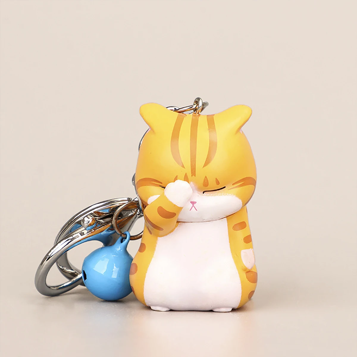Cute Shy Cat Keychains Chubby Kitten Keyring Trinket Bag Ornament Animal Cat Pendant Keys Holder Purse Bag Accessories DIY Gifts image 4