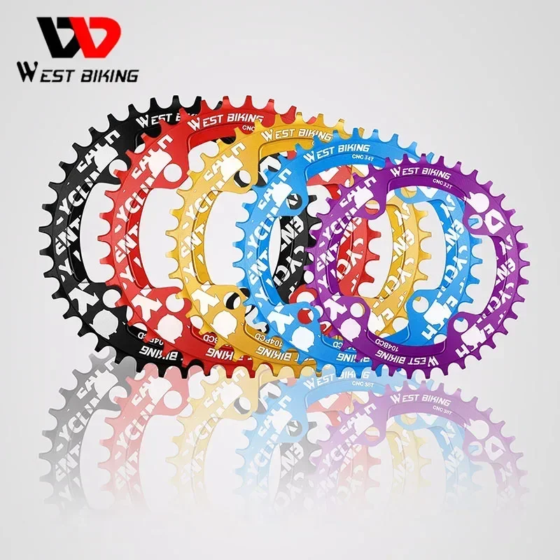 WEST BIKING MTB 104 BCD Narrow Wide Crankset 32T 34T 36T 38T Chain Adaptive Chainrings Moutain Bike XC Chainwheel Bicycle Parts