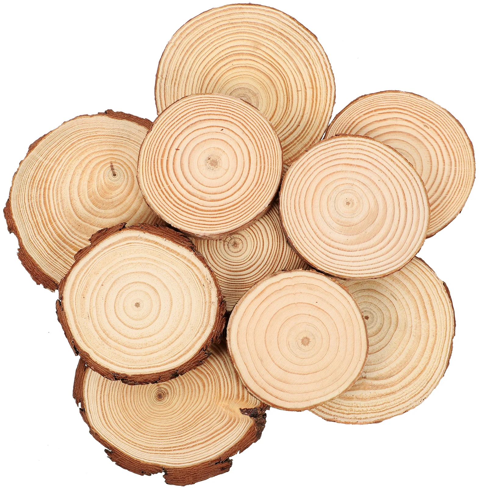 

10 Pcs Wooden Round Chips Decorative H work Keychains Craft Sticks Lightweight Durable Smooth Finish Multifunctional Diy