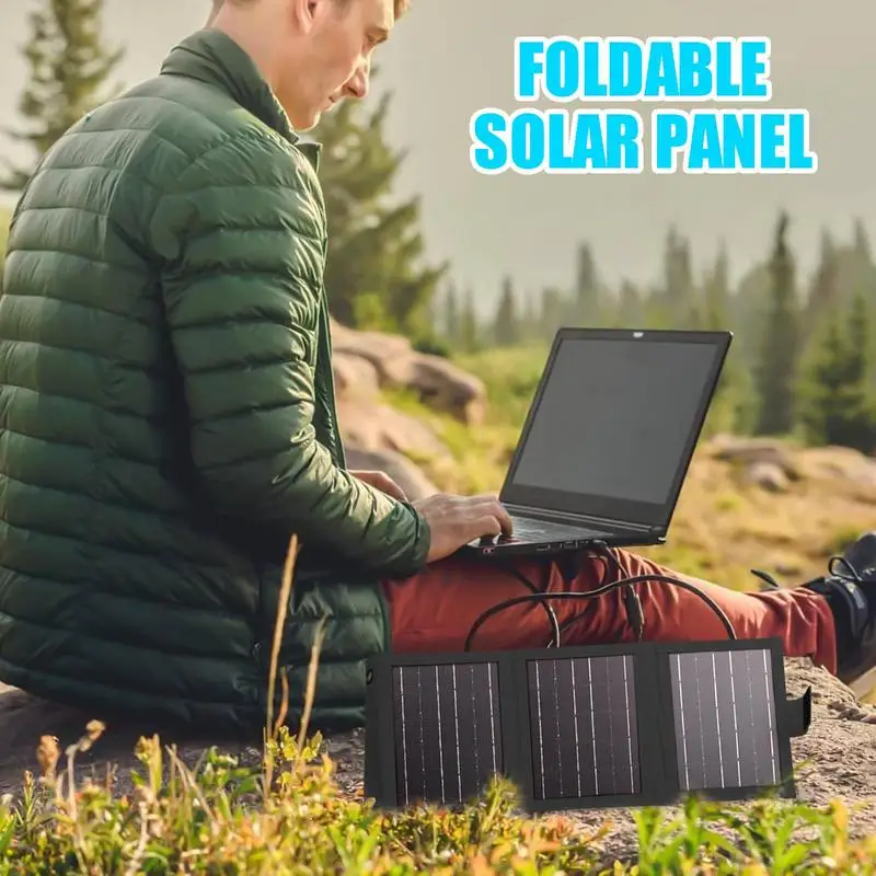 Solar Panel Charger Solar Charger Folding For Camping Travel Camping Charging Device For Smartphones Tablets