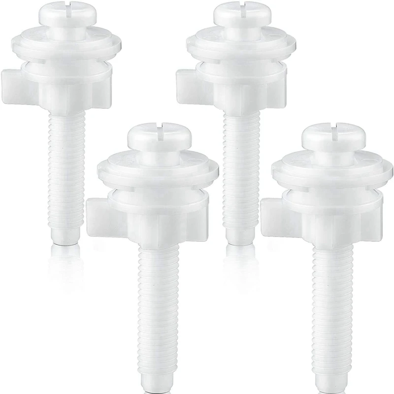 8PCS Toilet Seat Hinge Bolt Screws With Plastic Nuts And Washers Toilet Seat Replacement Parts Kit