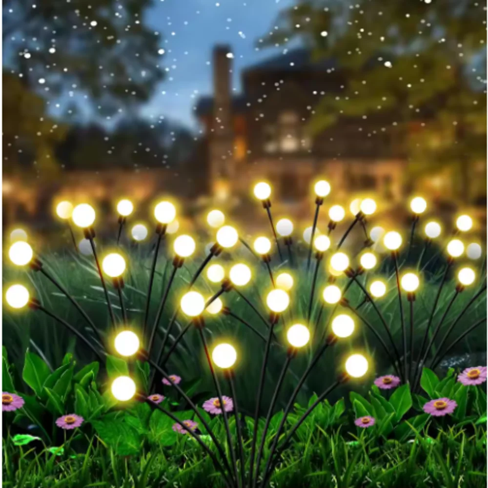 Waterproof Solar Firefly Garden Lights 10 LED, Outdoor Solar Lamp for Yard Patio Pathway Christmas Decor