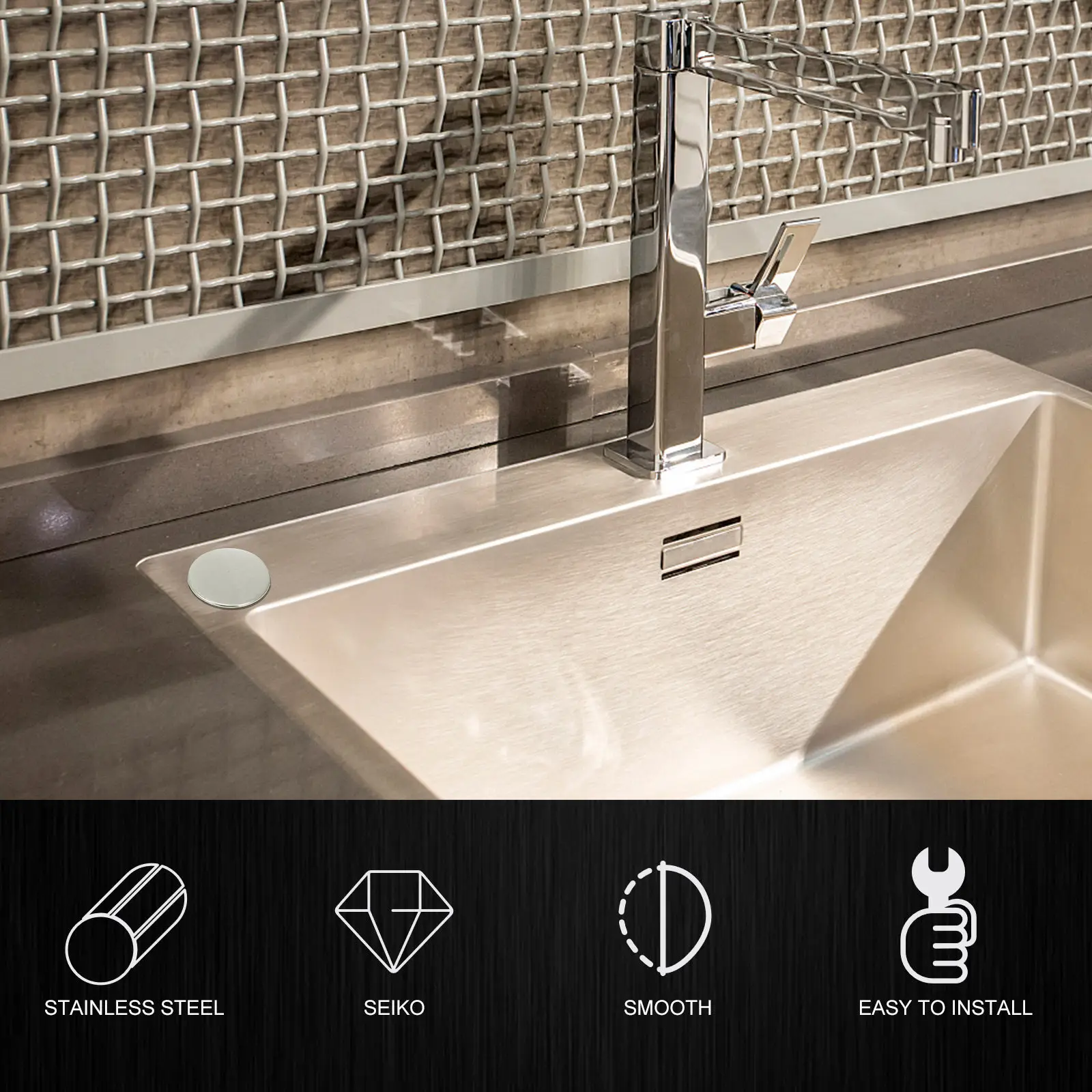 

4Pcs Premium Stainless Steel Sink Faucet Hole Cover Kitchen Sink Tap Hole Lid Leak Proof Decorative Washbasin Accessory