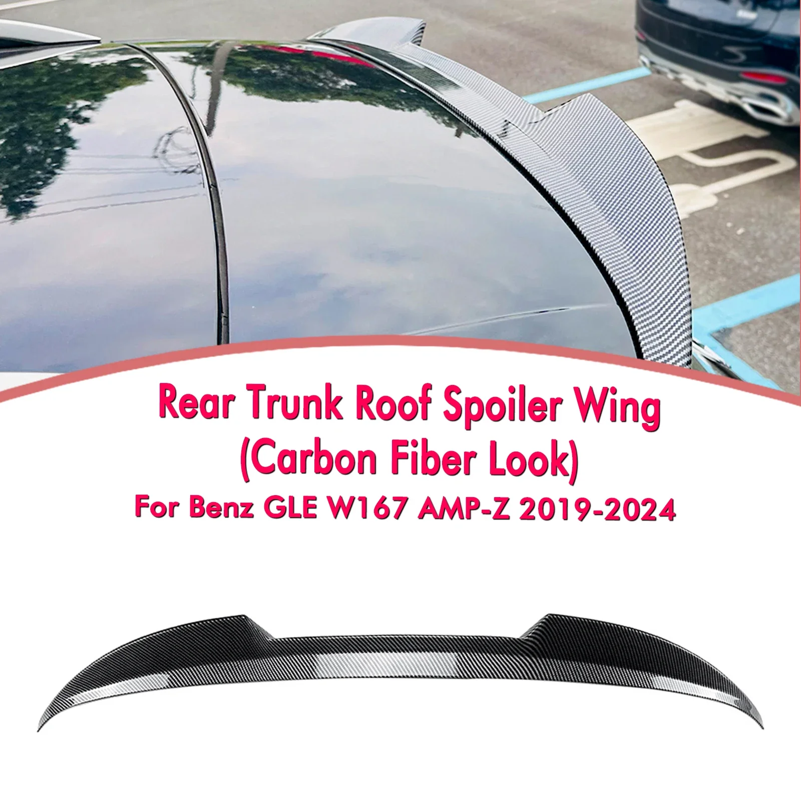 

For Mercedes Benz GLE Class W167 C167 GLE53 GLE350 GLE450 2019-2023 Rear Trunk Roof Spoiler Wing Car Tailgate Upper Splitte