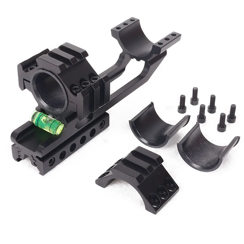 قوس مستوى 25.4/30 مم، قاعدة تركيب البصر التلسكوبي، دعامة مشبك أنابيب التوازن، مستوى الفقاعات المتكامل، حلقة السكك الحديدية المزدوجة