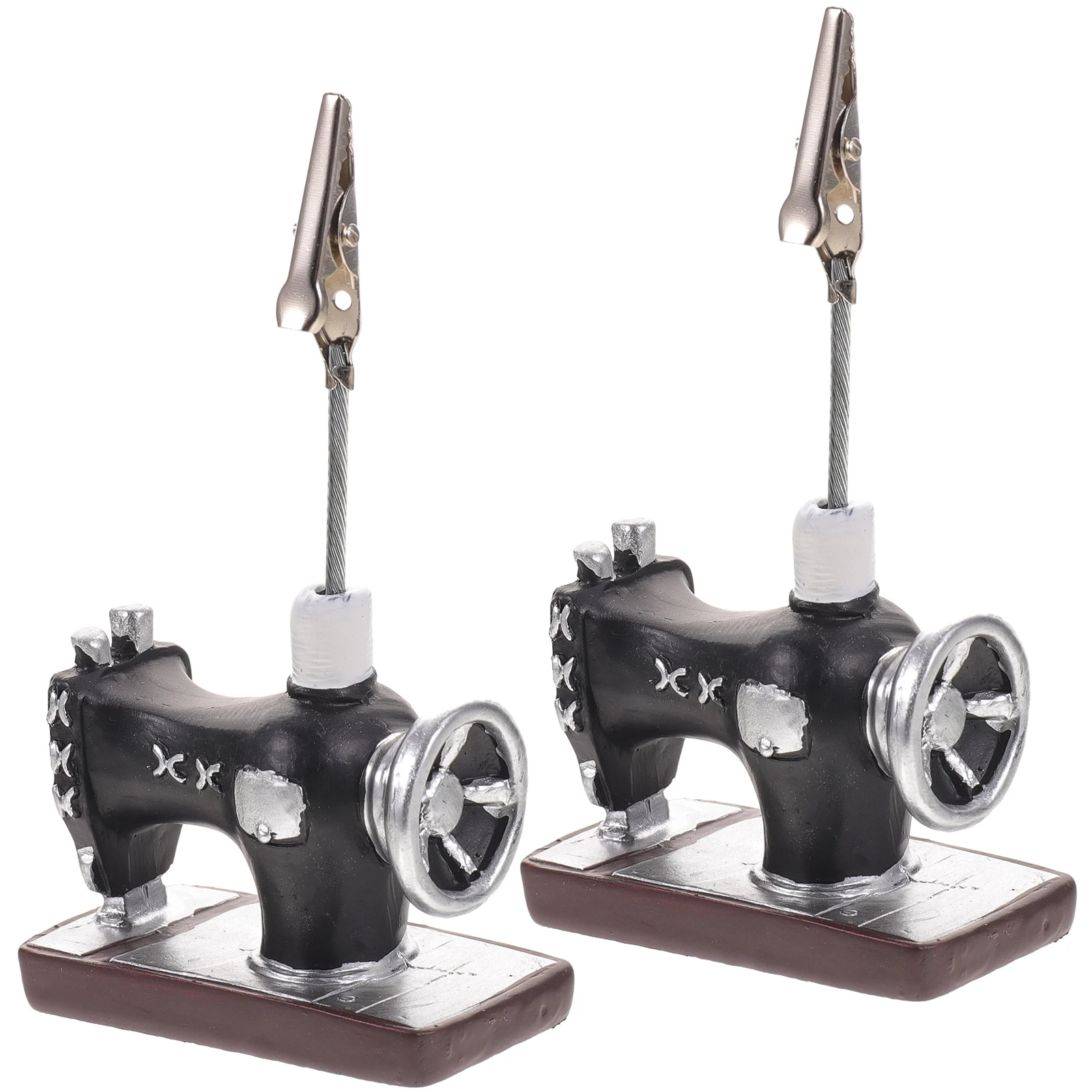 

2pcs Desktop Note Clamps Memo Clamps Design Office Use Vintage Picture Clips Style Photo Display Card Holders