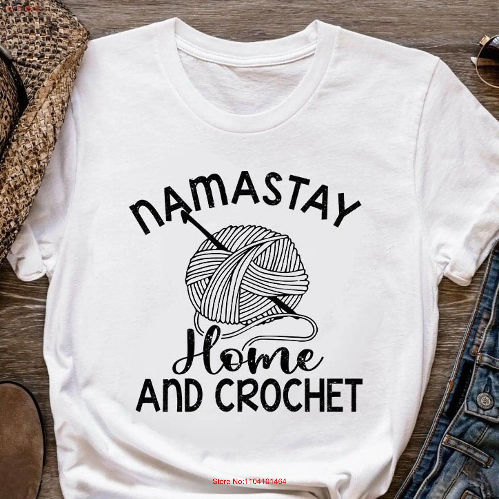 CrocheT T Shirt Namastay Home And Idea Love Lover CO265WM01 long or short sleeves