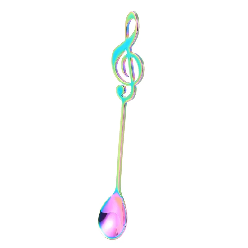 ABLQ Music Note Spoons 12-Pack Creative Cute Teaspoons 18/10 Stainless Steel Staff Musical Notation Shaped Coffee Spoons view 2