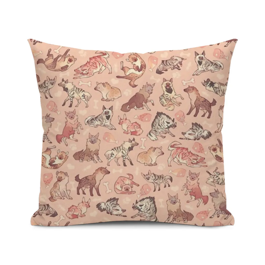 Hyenas in orange Cushion Cover 45x45cm Home Decor Sofa Pillow Home Pillowcase