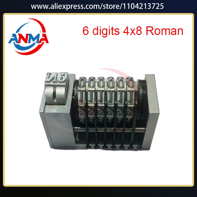 

Римский тип 4*8, 6-значная нумерационная машина, задняя сталь, материал, цицеро, не раковина