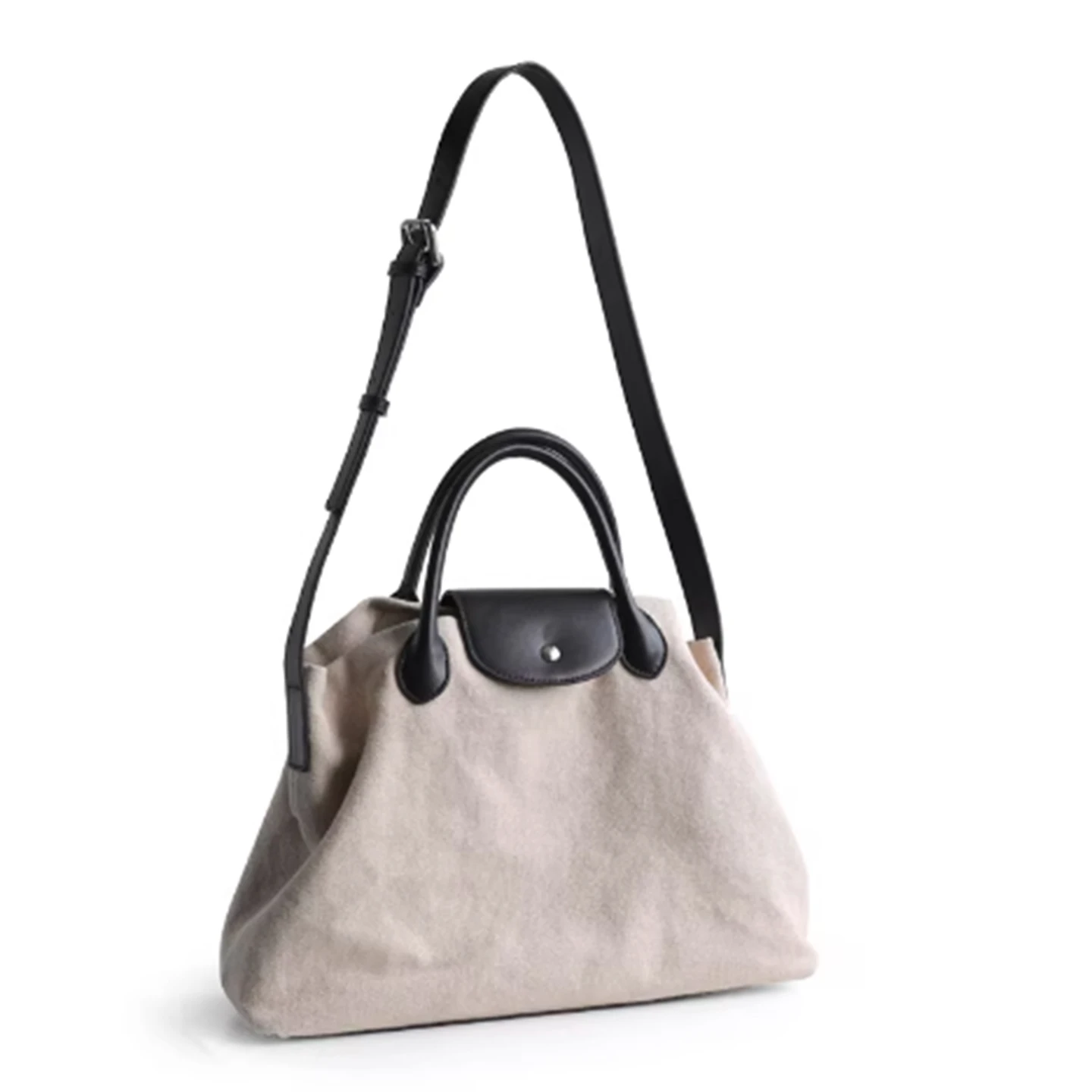 

This casual canvas tote bag showcases a laid - back Korean style. It's made of paper - like, waterproof cotton - linen material.