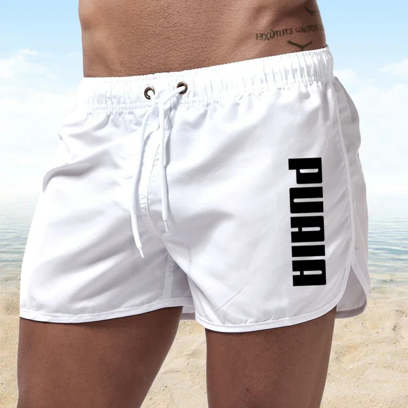 Bañadores deportivos para hombre, ropa de playa de lujo, pantalones cortos de secado rápido, para gimnasio y correr, novedad de verano