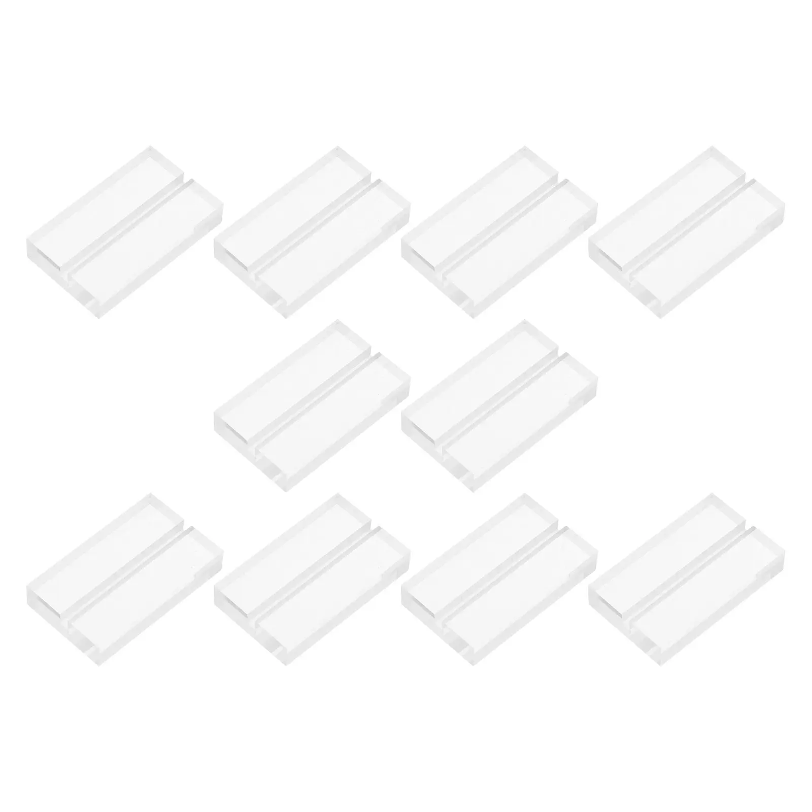 10Pcs Acrylic Card Holder Clear Table Display Stand Slanted Slot Anti-Slip Base for Playing Cards Business Cards Sign Holder