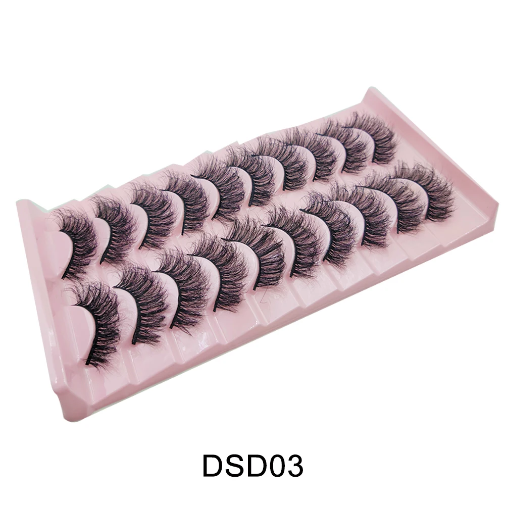 Russische Streifenwimpern 10 Paar Flauschige Kunstnerzwimpern 3D Falsche Wimpern Russische Volumen-Wimpern Künstliche Wimpern Giveaway Make-up – Detail 23
