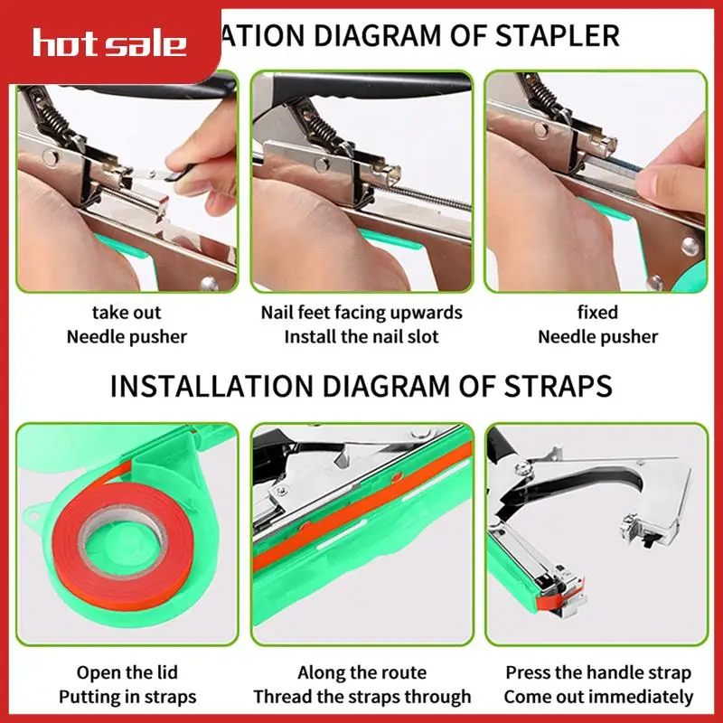 

A21R-Plant Branch Hand Tying Staples +Tapener +Tapesbinding Machine Flower Vegetable Garden Tapetool Garden Tools
