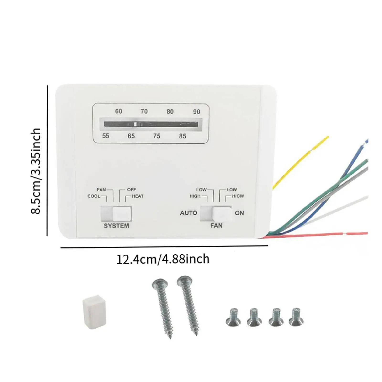 ترموستات مرحلة واحدة حرارة باردة 7330G3351 سهلة التركيب ملحق بديل أبيض عملي لمكيفات الهواء RV