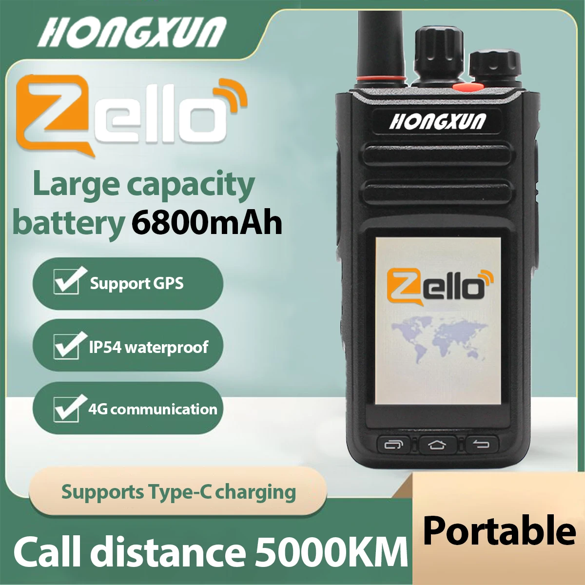 HX T82 أندرويد 9.1 جهاز اتصال لاسلكي حقيقي PTT 4G يده POC 5000 كجم نطاق التحدث العالمي GPS موقف Zello T82 تردد بطاقة Sim