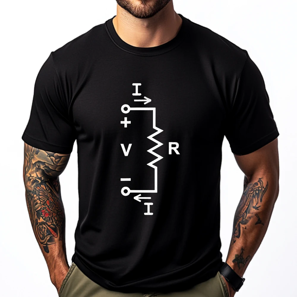 Ohms Law Diagram Electrical Engineer Physics Math Fashion T Shirt Men Tshirt Plus Size Mens Shirts Tee Oversized T Shirt Men