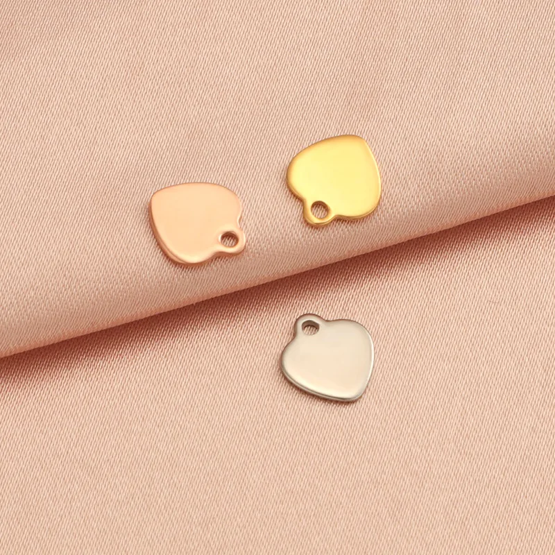 

20Pcs/Lot Stainless Steel Love Heart Pendant With Single Hole Charms For DIY Necklace Jewelry Finding Supplies Accessories