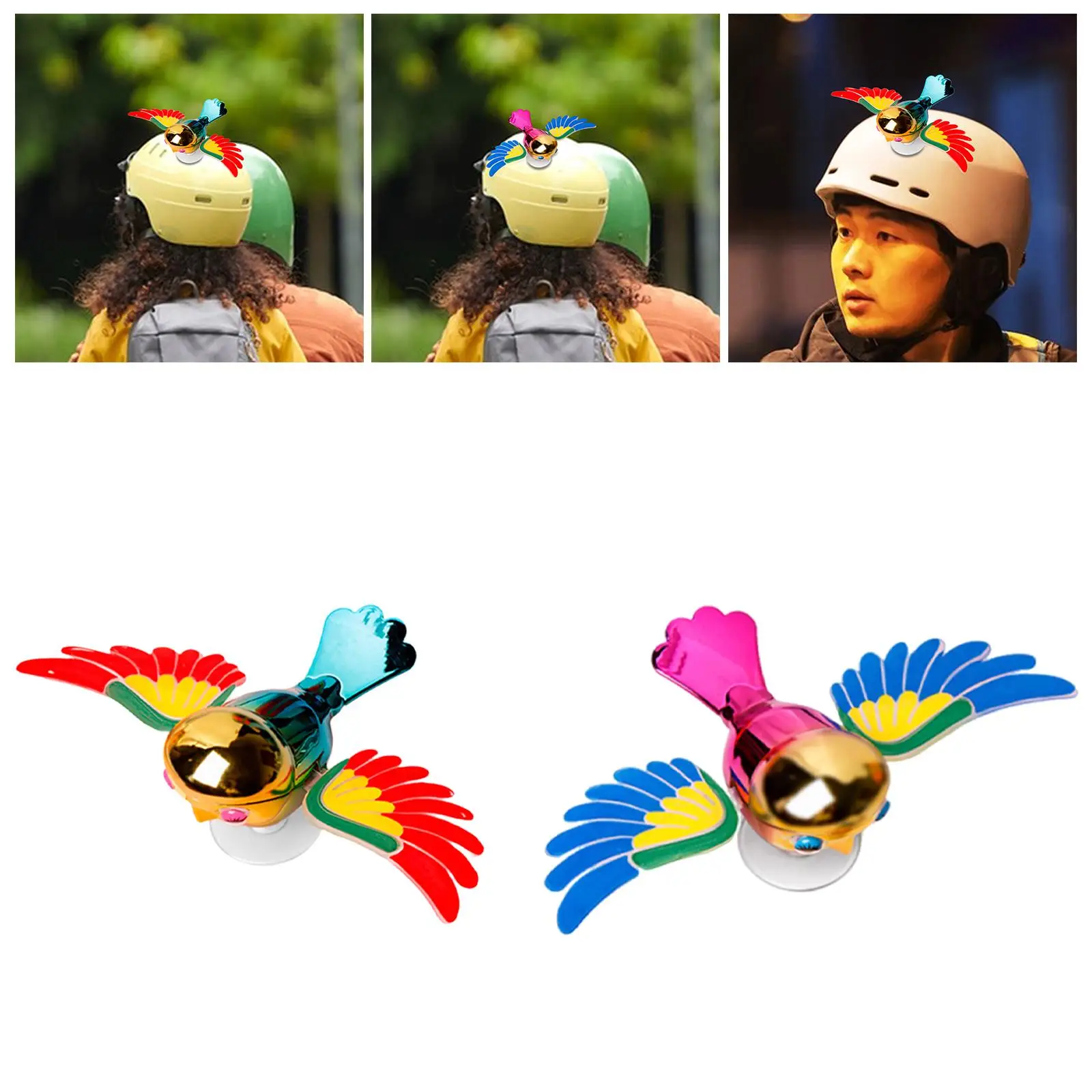 

Bird Decoration Toy Easy to Install Portable Interior Accessories Electric Bike Companion Helmet Decor for Office Desk