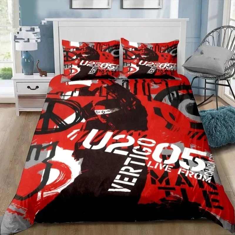 

3D Printing Rock U2 Band Bedding Set Duvet Cover Bed Set Quilt Cover Pillowcase Comforter king Queen Size Boys Adult Bedding Set