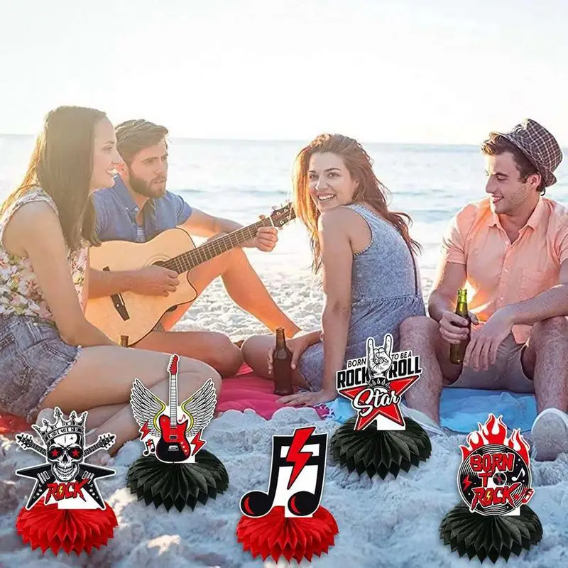 Rock And Roll Party Decorations 3D Table Centerpieces Rock And Roll Rockstar Party Supplies Music Themed Party Decorations Party