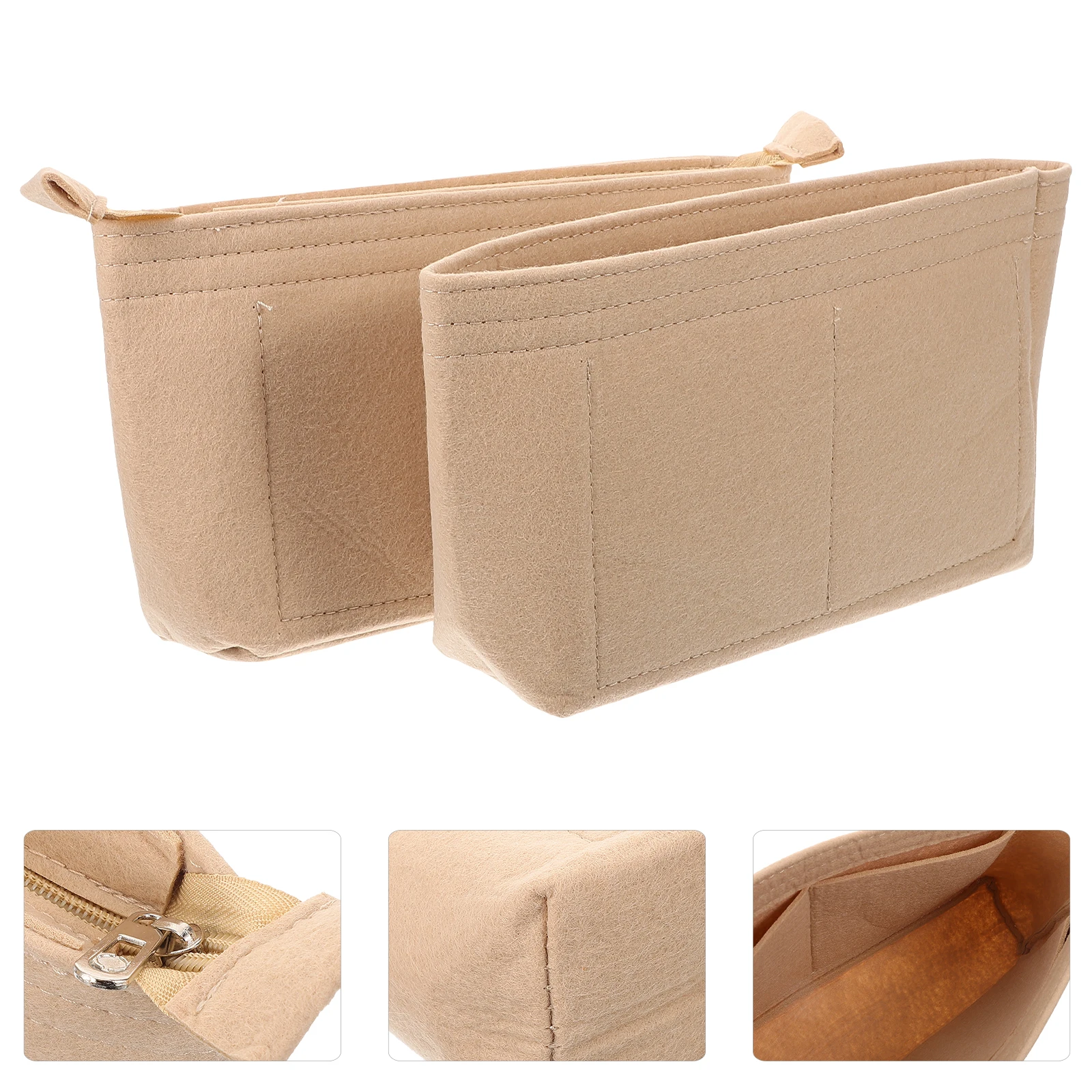 

2 Pcs Storage Liner Bag Felt Insert Organizer Backpack Inserts Handbag Small Organiser