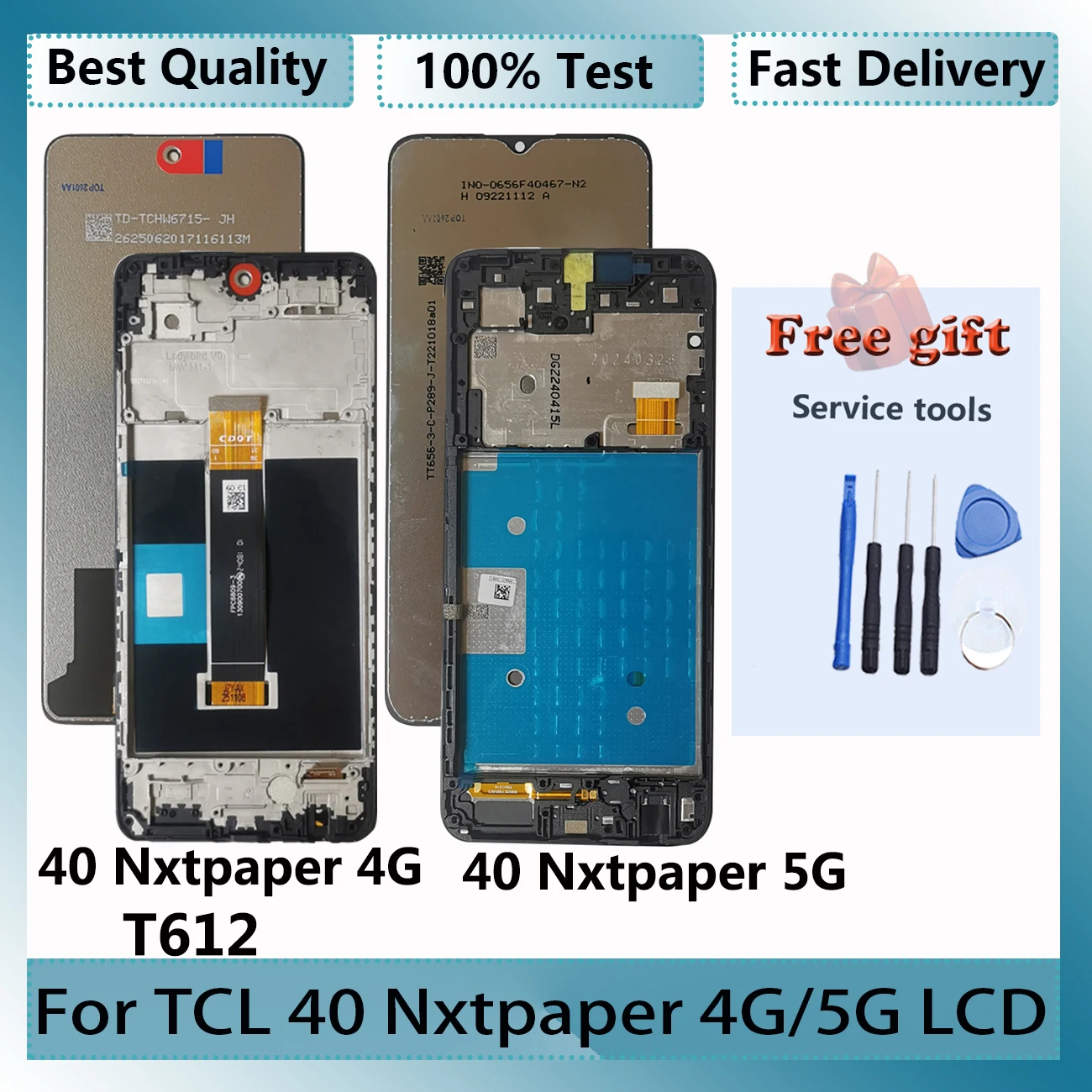 Pantallas LCD Originales para TCL 40 NxtPaper 4G T612B, Digitalizador de Pantalla Táctil para TCL 40 NxtPaper 5G, Pantalla LCD con Marco