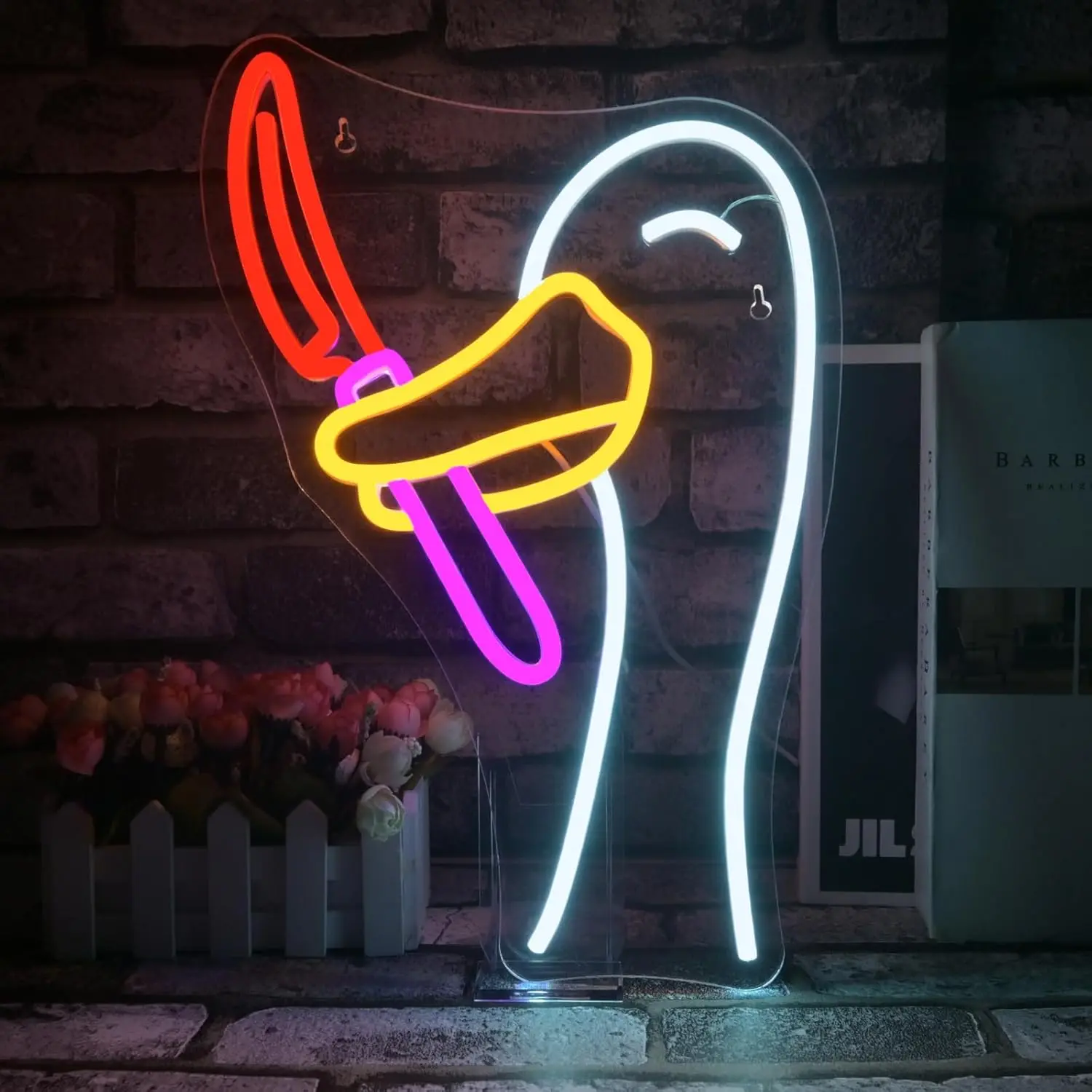 

Silly Goose Neon Sign Dimmable Goose Knife Neon Signs for Wall Decor LED USB Powered Anime Neon Light Sign for Bedroom Room Club