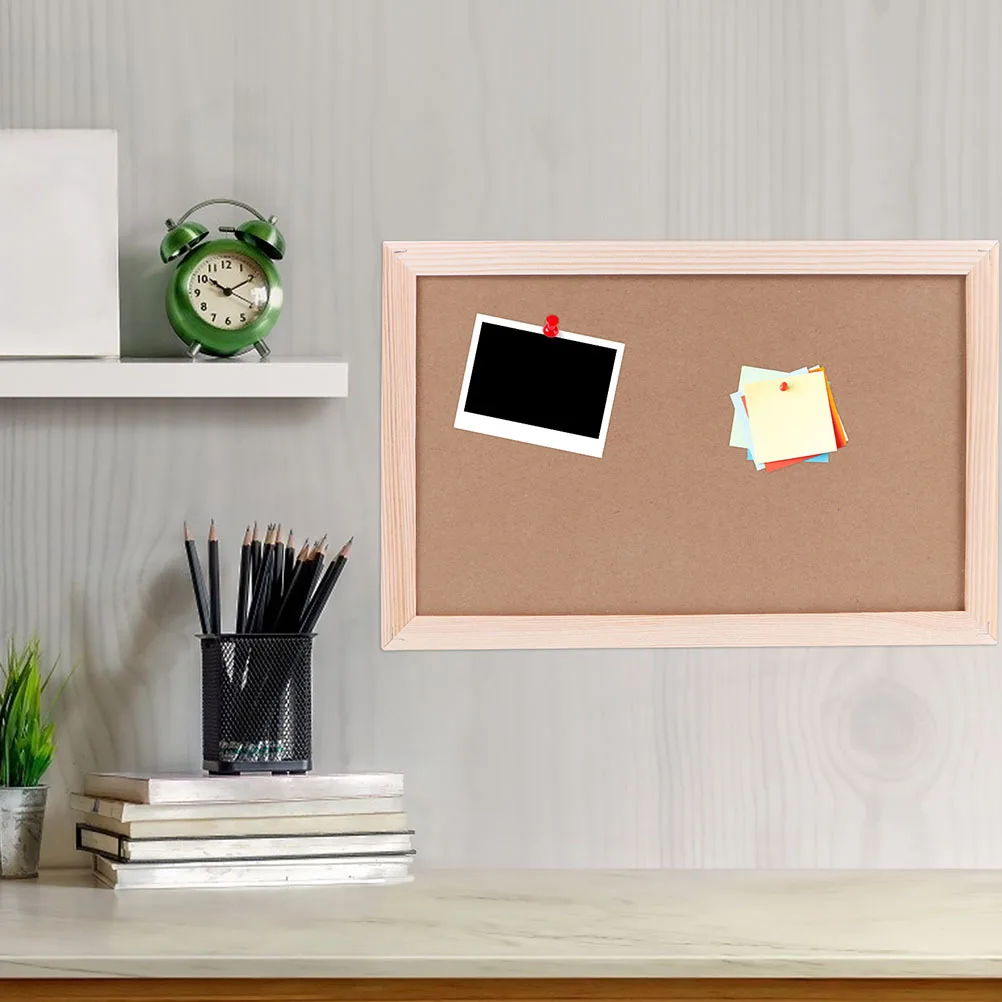 

2 set Soft Cork Board Set Stylish Wood Frame Wall Mounted Bulletin Board For Home Office Decorative Message Display Memo