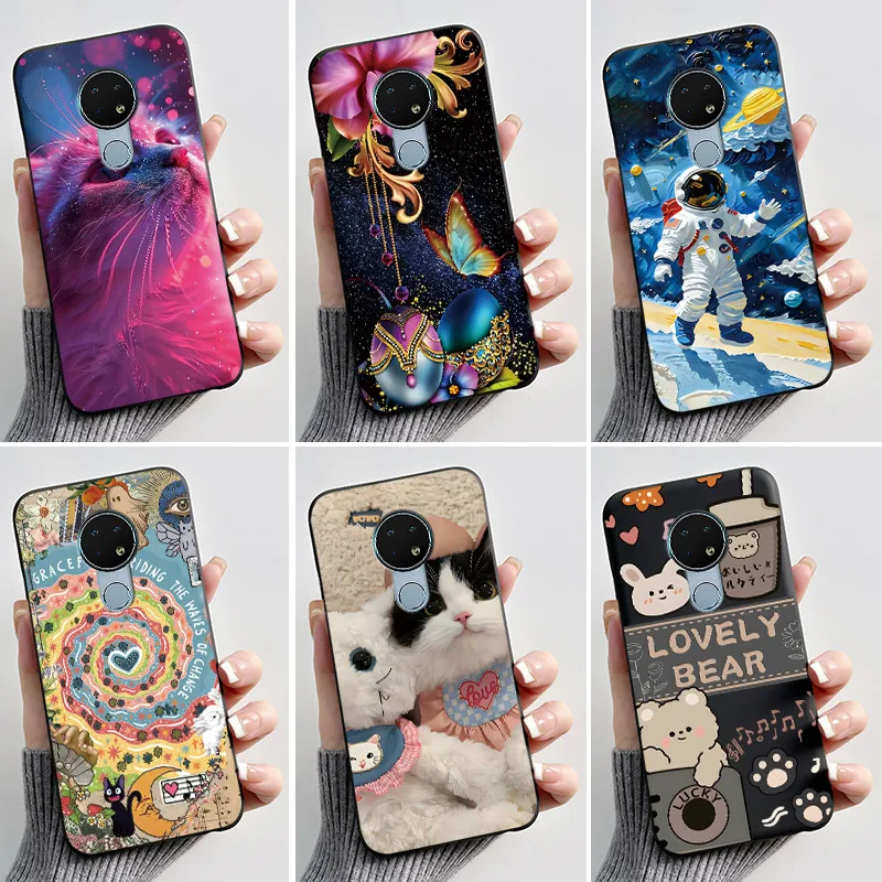 Fundas para Nokia 7.2, Nokia 6.2, Estética, Moda, Gato Bonito, Fundas de Silicona Suave Negra para Teléfono Nokia 6.2, Nokia 7.2, Funda Trasera