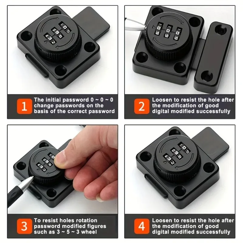 Safety Cabinet Password Lock Combination Latch Metal Wardrobe Lock Surface Mounted Suitable for Wardrobe Office Small Door