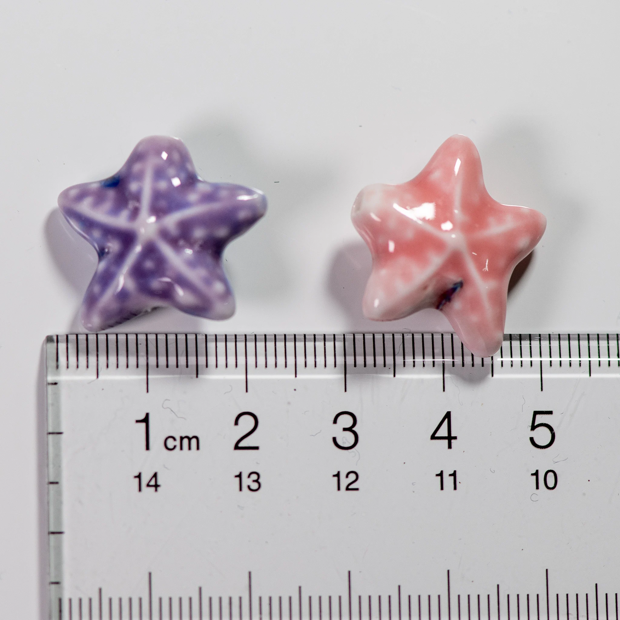 20#5pcs Ocean Series Multicolor Starfish Ceramic Beads Pentagram Porcelain Pendant #MY519