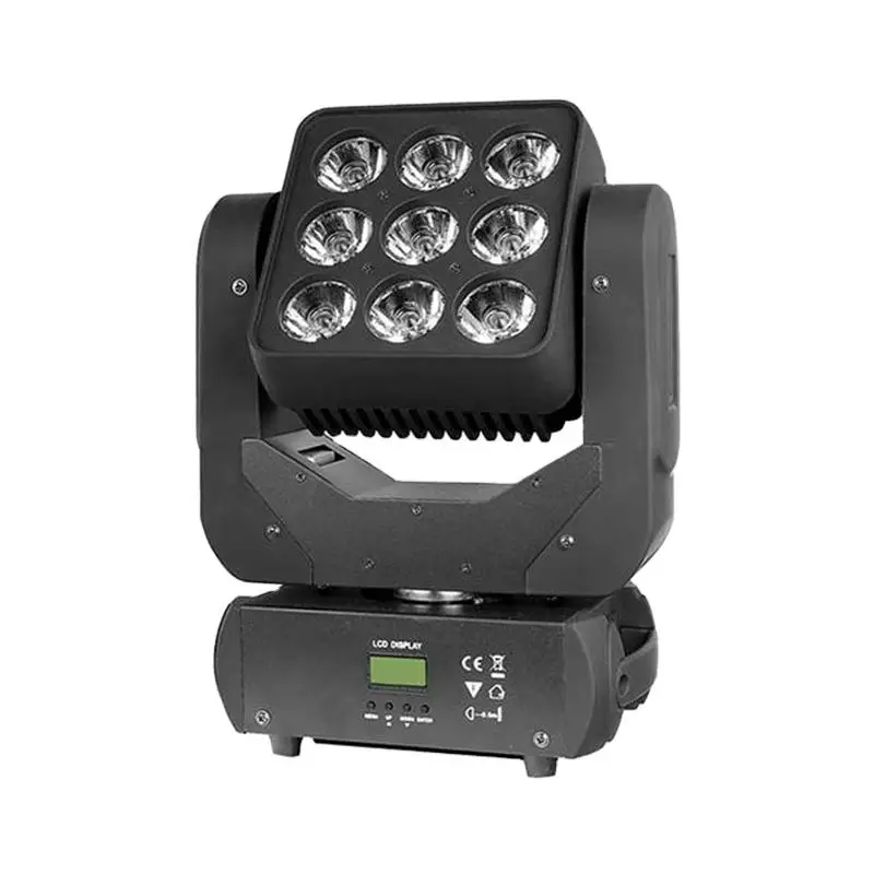 9pcs 12W RGBW 4in1 LED Moving Head Matrix Beam Light For Disco KTV Club Part CW-LM910