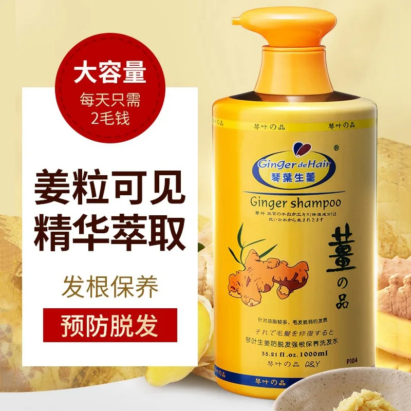 Qin Ye 생강 탈모 방지 오일 관리 및 영양, 비듬 방지, 가려움증 완화 샴푸, 1000ml