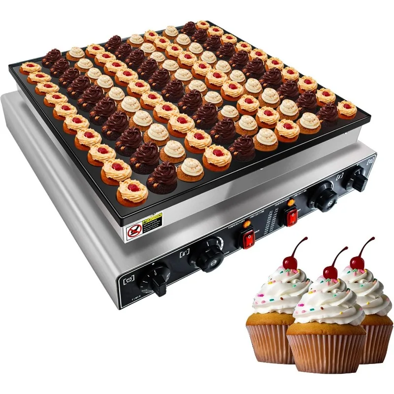 

Dutch Pancake Baker,100pcs Electric Commercial Large Waffle Maker,Mini pancakes Maker Machine, Non-Stick Round
