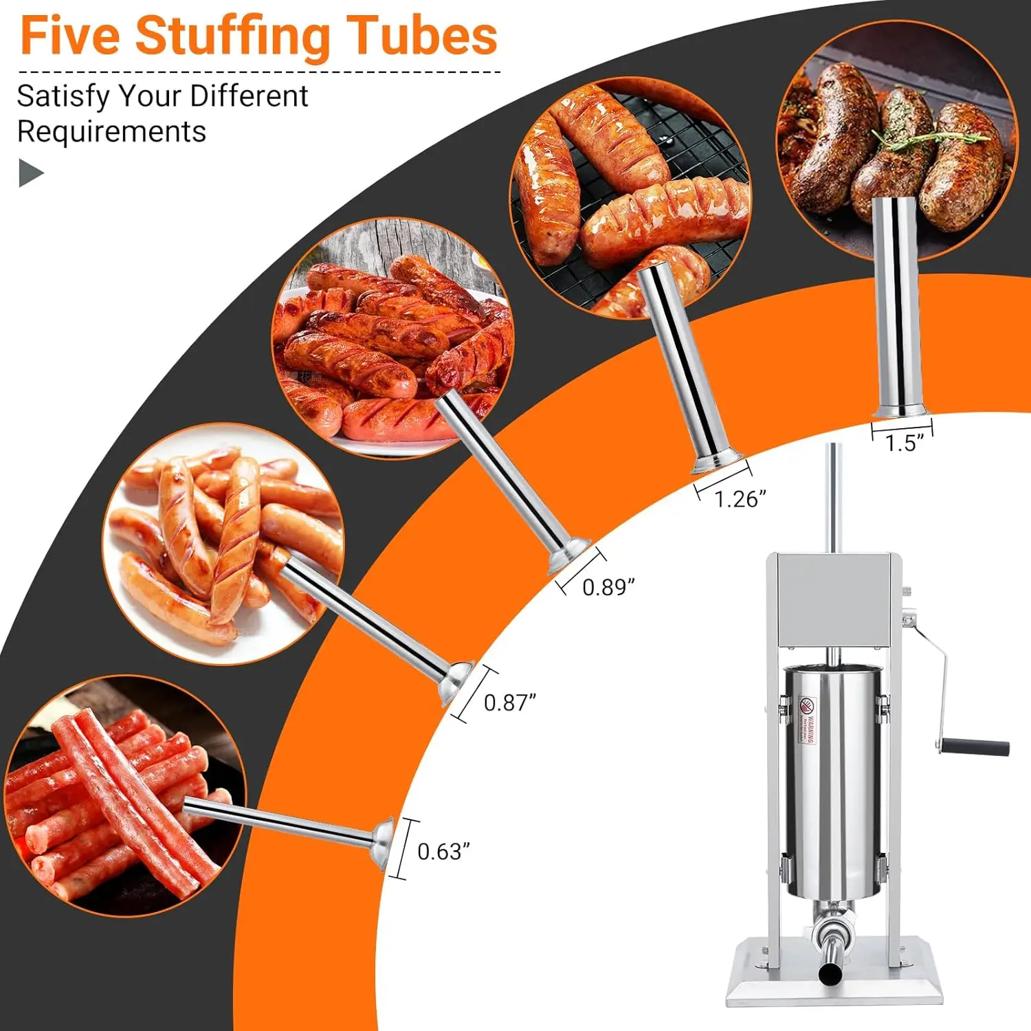 حشو السجق، آلة صنع السجق اليدوية 22 رطل/10 لتر، حشو اللحوم بسرعة مزدوجة، الفولاذ المقاوم للصدأ الثقيلة · شعبية جديدة #5